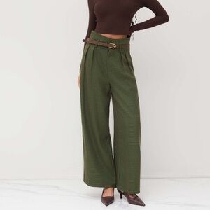 Cider green and gold Houndstooth Pants